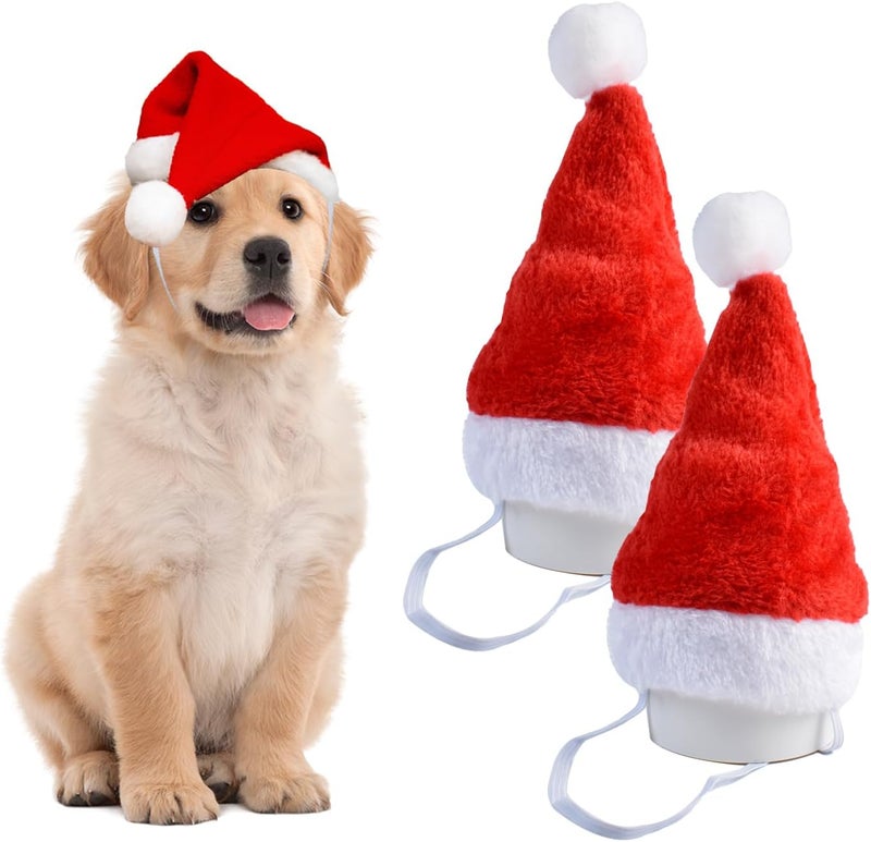Dancepanda Mini Dog Santa Hat for Dogs Christmas Hat,Small Cat Santa Hats(Red) - Image 1